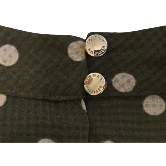 Tommy Hilfiger mock neck olive green polka dot dress SIZE 14 - Picture 4 of 6